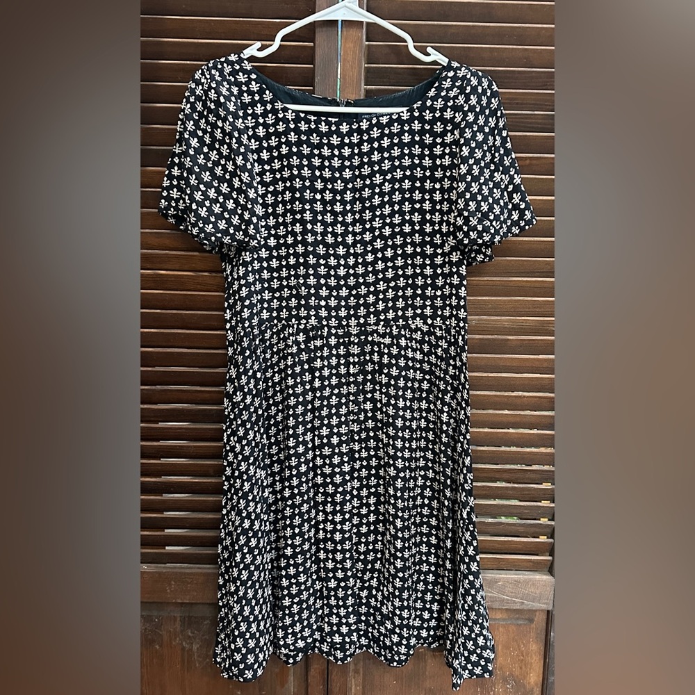 French Connection dark blue + cream work dress